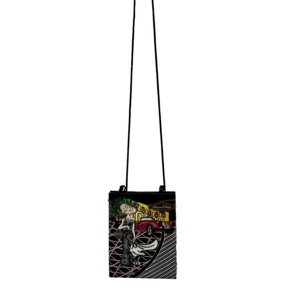 Prezzo Ocean Drive Black Tote Handbag or Shoulder Purse Sequined and Beaded Bag - Picture 8 of 14
